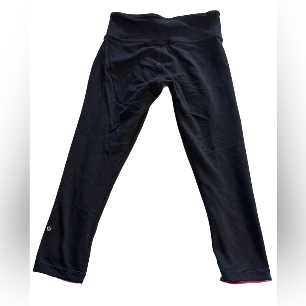 Lululemon X Soul Cycle Wunder Under Reversible Legging Purple Black 6 - Picture 2 of 5